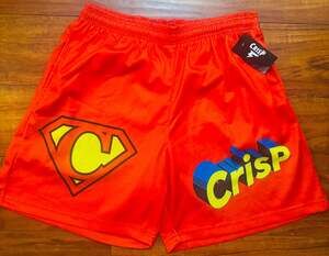 NWT CRISP NYC Mens Red Mesh Superman Inspired Shorts sz XXL